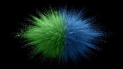 Fototapeta premium A vivid splash of blue and green, creating an abstract explosion.