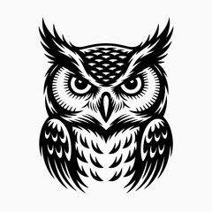 Majestic Nocturnal Bird with Piercing Eyes and Detailed Feathers