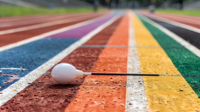 Colorful Running Track with Measuring Device for Sports Performance Assessment