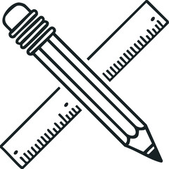 This icon shows a pencil and ruler crossed as a symbol of design and creativity.