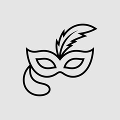 Elegant masquerade mask with feather for festive celebrations and parties