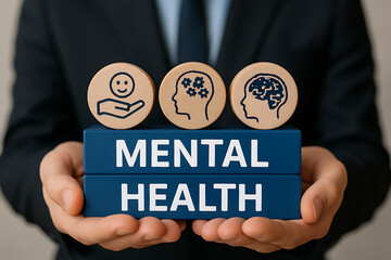 MENTAL HEALTH. Mental health, happiness, harmony creative concept. Mindfulness, positive thinking