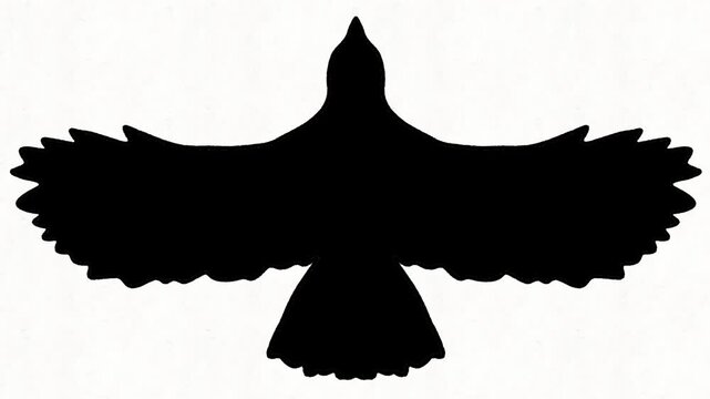 Hand drawn silhouette of bird