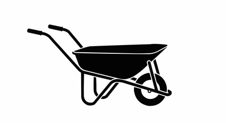 wheelbarrow isolated on white background