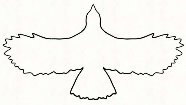 Hand drawn silhouette of bird