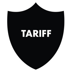 Tariff Vector Silhouette of Shield with Text