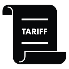 Tariff Vector Silhouette of Scroll or Policy Paper