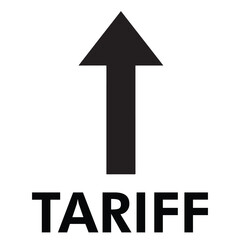 Tariff Vector Outline Silhouette of Upward Arrow