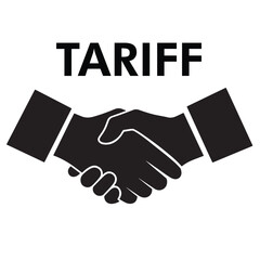 Tariff Vector Silhouette of Two Shaking Hands