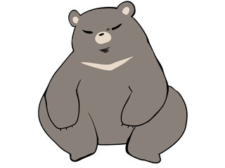 ツキノワグマ しゃがむ