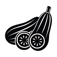 Zucchini slices vector on white background