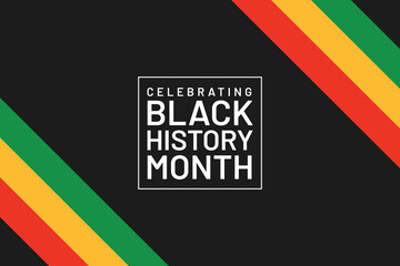 Black History Month celebration vector illustration with abstract pattern and bold typography