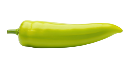 Ripe light green banana pepper vegetable ingredient isolated PNG with Transparent Background