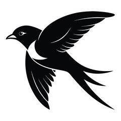 Solid color Western Kingbird flying animal vector design