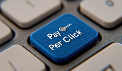 Close-up View of Pay Per Click Key on Modern Computer Keyboard