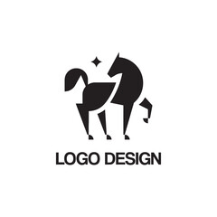 horse logo design monogram