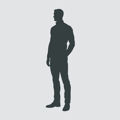 silhouette of a young man