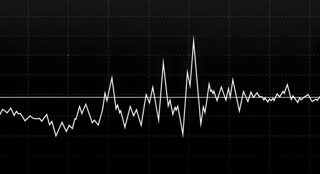 Detailed Data Graph Depicting a White Undulating Line Pattern on a Dark Grid Background
