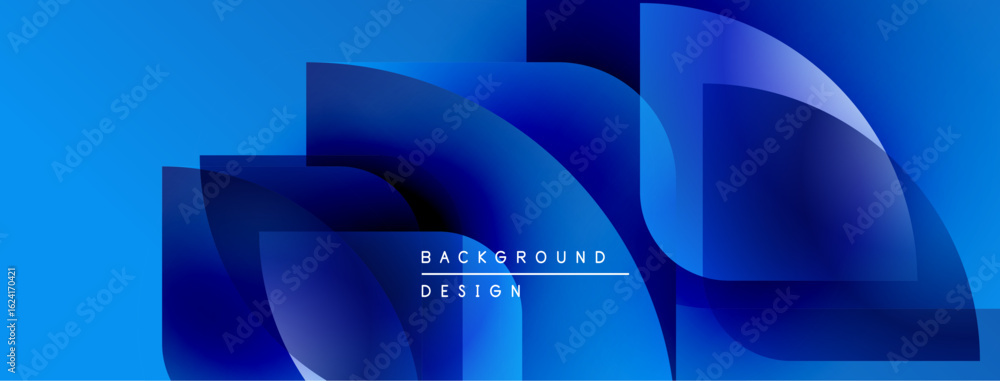 Aufkleber abstract blue layers create dynamic composition. modern design features gradients, shapes, text elem