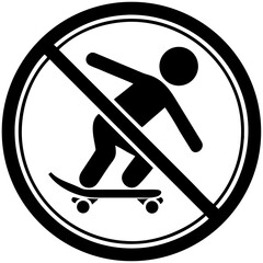 No skateboarding symbol with person riding skateboard  