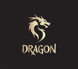  Elegant Gold Dragon Logo