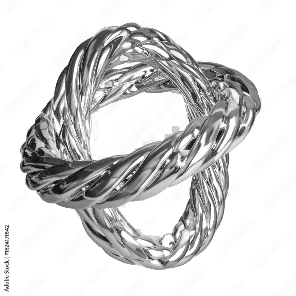 Poster abstract silver metallic 3d rendered structure against a transparent background for graphic design e