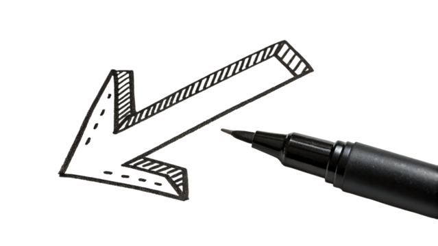 Marked arrow isolated on background arrow marker png direction symbol isolated background png navigation pointer png directional sign png isolated marker icon png transparent background image