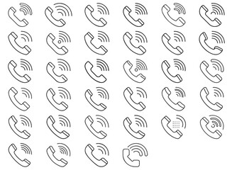 Ringing phone icon collection vector illustration

