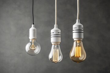 Edison bulbs with white holders hanging light bulbs filament