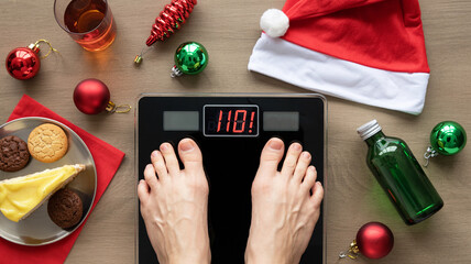 A top-down view of a digital bathroom scale displaying the text NO! in red LED digits