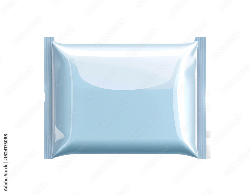 Poster isolated transparent wrapped package object in glossy reflection detail on transparent background wi