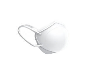 Isolated White Protective Face Mask With Adjustable Straps On Transparent Background