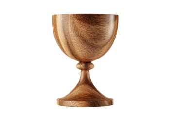 Wooden chalice, rich brown hue, smooth curves