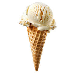 Vanilla ice cream in waffle cone (1)