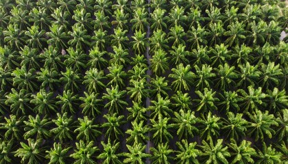 Aerial view of a large palm oil plantation