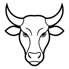 bull head isolated on white