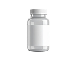 Transparent Bottle With Blank Label Isolated on Transparent Background
