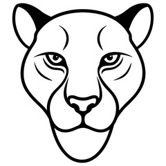 vector illustration of a cartoon face of a tiger
