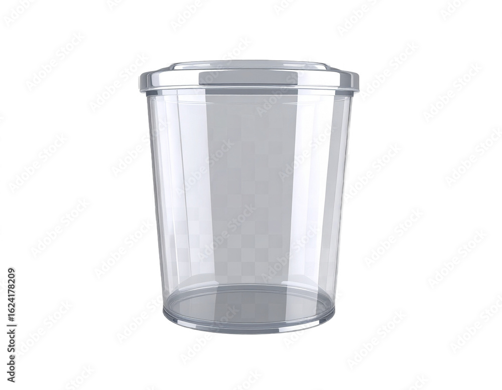 Aufkleber transparent glass container with lid isolated on transparent background minimalist design suitable f