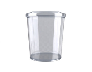 Transparent Glass Container With Lid Isolated on Transparent Background Minimalist Design Suitable for Product Presentations