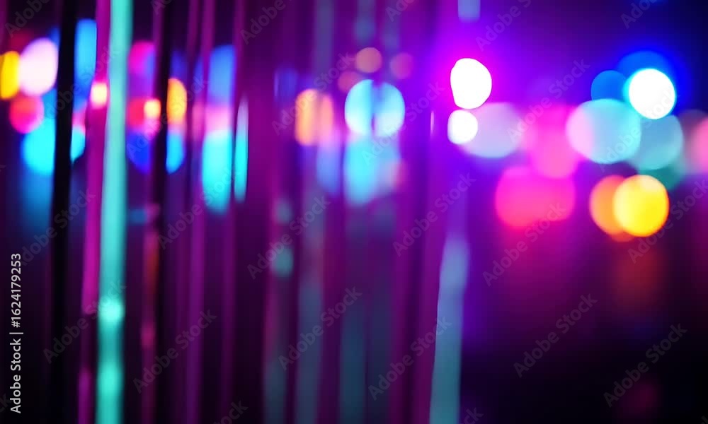Poster abstract purple neon lights displaying festive bokeh lighting against dark backdrop creating atmosph