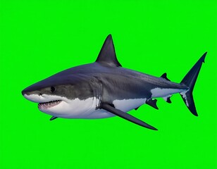 Fototapeta premium Shark on green screen (3)