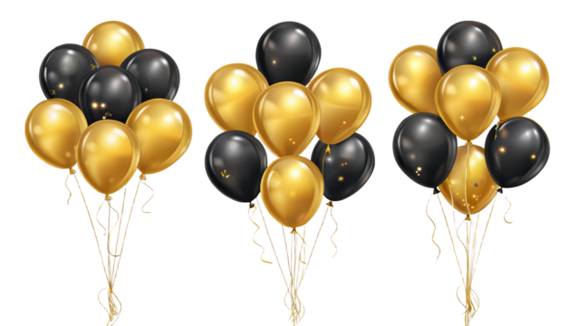 celebration decoration png party decor png shiny metallic balloons png festive atmosphere png helium balloon bunch png transparent background image