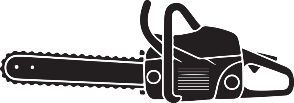 black chainsaw outline, tool for cutting wood clip art preview