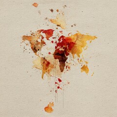 World Map Abstract Painting