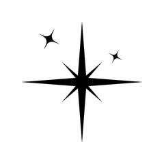 Flat sparkling stars vector 