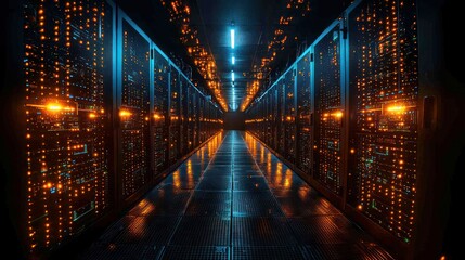 Server room interior view