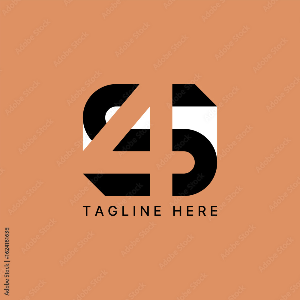 Poster logo design graphic concept creative premium vector stock image top sell initial s4 or 4s font on ne