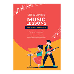 Lets Learn Music Lesson Modern Flyer Template