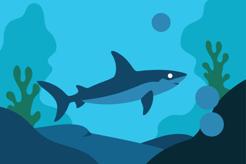 Fototapeta premium reef-shark-swimming-past-coral-caves-- (1).eps